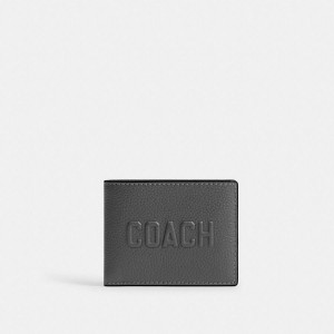 Carteira COACH Slim Billfold With Coach Graphic Masculino Cinzentas | 82934ODGZ