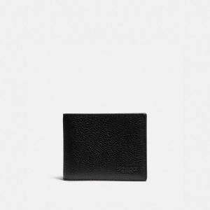 Carteira COACH Slim Billfold With Signature Canvas Detail Masculino Pretas | 96432AFND