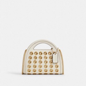 Carteira COACH Top Handle Card Case With Grommets Feminino Branco | 06835KLYZ