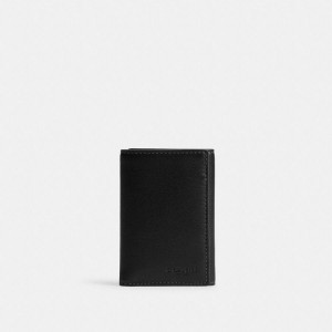 Carteira COACH Trifold Masculino Pretas | 08536QLPY