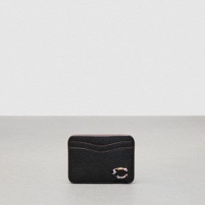 Carteira COACH Wavy Card Case In Coachtopia Leather Feminino Pretas | 41876ROSH