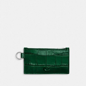 Carteira COACH Zip Card Case Masculino Verdes | 20731CXRS