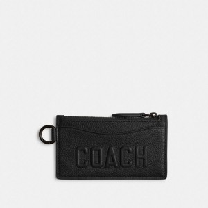 Carteira COACH Zip Card Case With Coach Graphic Masculino Pretas | 84295THVA
