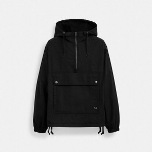 Casaco COACH Half Zip Pullover Masculino Pretas | 59102NHGU