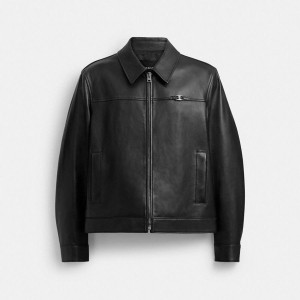 Casaco COACH Heritage C Lightweight Leather Masculino Pretas | 12635VOHJ