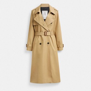 Casaco COACH Relaxed Trench Feminino Caqui | 59312MFEW