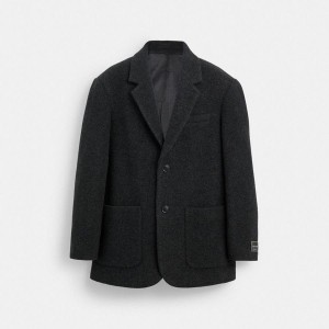 Casaco COACH Relaxed Wool Blazer Masculino Cinzentas | 98350MPOU