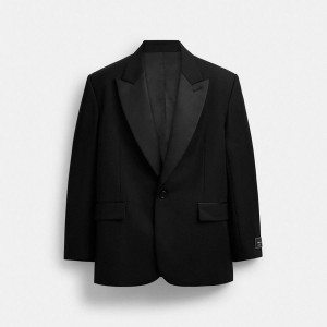 Casaco COACH Single Breasted Tuxedo Masculino Pretas | 50137CUQH