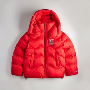 Casaco COACH Topia Loop Puffer Feminino Vermelhas | 87950HPBJ