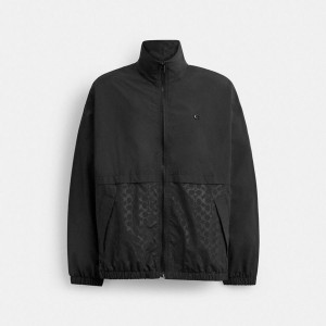 Casaco COACH Windbreaker Masculino Pretas | 10283JPXR