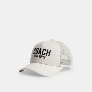 Chapéu COACH Trucker Feminino Branco | 12378DHAU