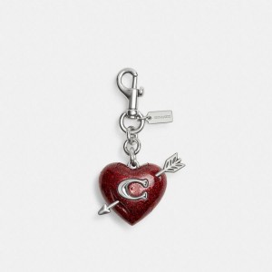 Charms COACH Heart With Arrow Bag Feminino Prateadas | 84139INHV