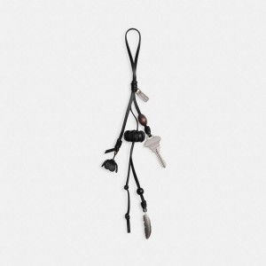 Charms COACH Heritage Bag Feminino Pretas | 08196KPYH