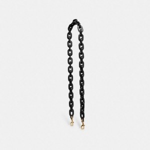 Charms COACH Leather Covered Chain Strap Feminino Pretas | 01365MWPF