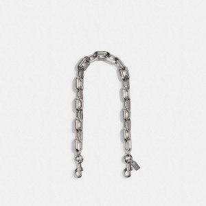 Charms COACH Link Chain Strap Feminino Prateadas | 92451KXBM