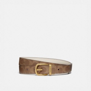 Cintos COACH Harness Buckle Reversible, 25 Mm Feminino Marrom | 49012LAQP
