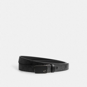 Cintos COACH Signature Plaque Buckle Cut To Size Reversible, 30 Mm Masculino Cinzentas | 67591AOSU