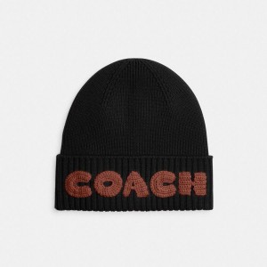 Gorro COACH Boxed Feminino Pretas | 49017HJYM