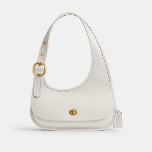 Hobo Bag COACH Cashin Carry Crescent Feminino Branco | 37298GYPK