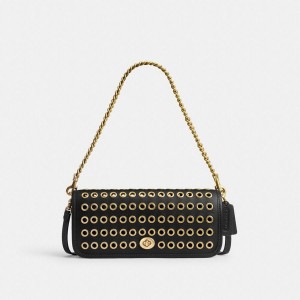 Hobo Bag COACH Dinky With Grommets Feminino Pretas | 36905WLCH