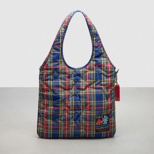 Hobo Bag COACH Topia Loop Flat Tote With Plaid Star Quilting Feminino Azuis | 95712DERS