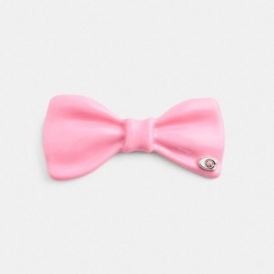 Jóias COACH Bow Barrette Feminino Rosa | 76023DMEH
