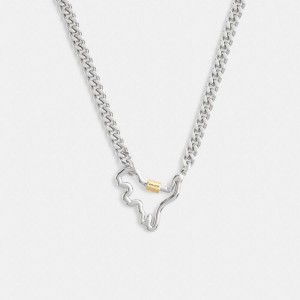 Jóias COACH Carabiner Rexy Curb Chain Necklace Feminino Prateadas | 32175DUFV