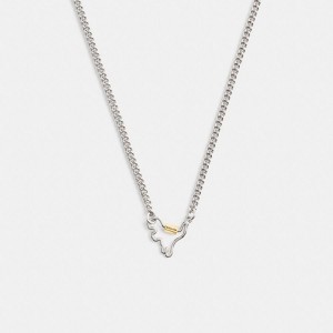Jóias COACH Carabiner Rexy Necklace Feminino Prateadas | 72391SUTA