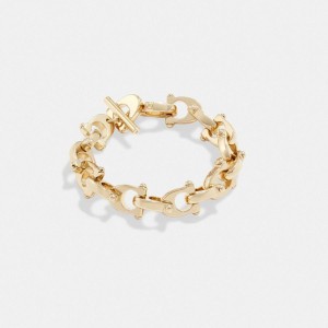 Jóias COACH Chunky Signature Chain Link Bracelet Feminino Douradas | 48629SBZN