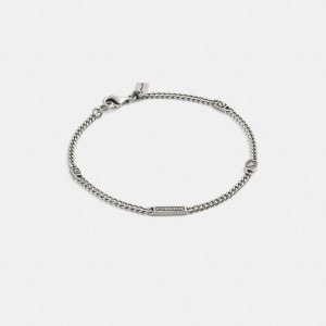 Jóias COACH Hallmark Bracelet Feminino Prateadas | 78210HMDO