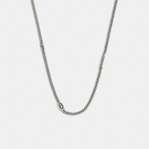 Jóias COACH Hallmark Necklace Feminino Prateadas | 82610KLYR