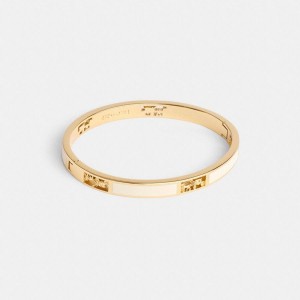 Jóias COACH Horse And Carriage Cut Out Enamel Bangle Feminino Douradas | 59064HSZN