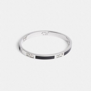 Jóias COACH Horse And Carriage Cut Out Enamel Bangle Feminino Prateadas | 01378HFBU