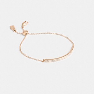 Jóias COACH Pavé Bar Slider Bracelet Feminino Douradas | 83579BLNM