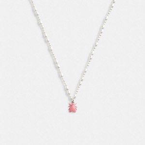 Jóias COACH Pearl Fly Pendant Necklace Feminino Prateadas | 25704DPGU