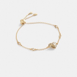 Jóias COACH Quilted Signature Heart Slider Bracelet Feminino Douradas | 17096SMTR