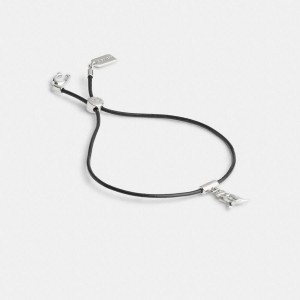 Jóias COACH Rexy Leather Slider Bracelet Feminino Pretas | 57923HBKI