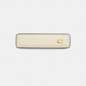 Jóias COACH Signature Leather Barrette Feminino Branco | 70285TYCU
