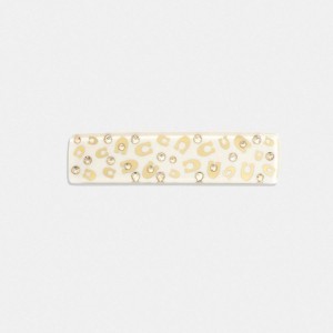 Jóias COACH Signature Resin Wide Hair Barrette Feminino Douradas | 20597EHNM