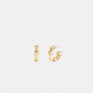 Jóias COACH Star Heart Mix Huggie Earrings Feminino Douradas | 45726QFIJ