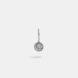 Jóias COACH Sterling Coin Single Huggie Earring Masculino Prateadas | 02931OWEF