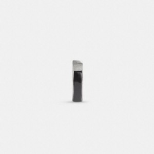 Jóias COACH Sterling Hoop Earring Masculino Prateadas | 30418RGYZ