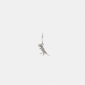Jóias COACH Sterling Skeletal Rexy Huggie Earring Masculino Prateadas | 34591ECKY