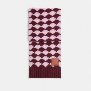 Lenço COACH Bobble Stripe Muffler Masculino Vermelhas | 23910ZUPF