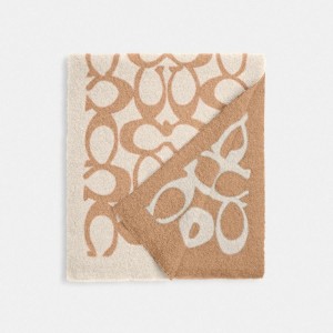 Lenço COACH Signature Woven Muffler Feminino Marrom | 12657LPWR