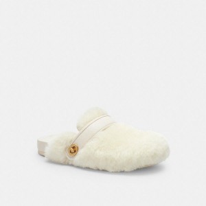 Mocassins COACH Blake Clog Feminino Bege | 34196HLOE