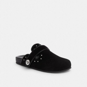 Mocassins COACH Blake Clog With Rivets Feminino Pretas | 19354DHYL
