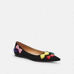 Mocassins COACH Daphne Flat Feminino Pretas | 29847ITQZ