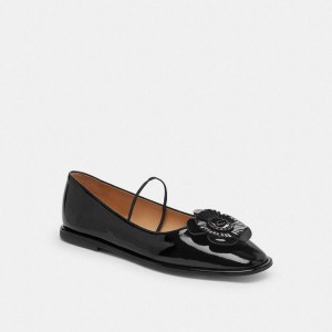 Mocassins COACH Elaina Ballet Feminino Pretas | 29735UAMT
