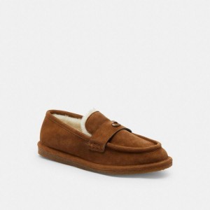 Mocassins COACH Forest Slipper Feminino Marrom | 80541RZJN